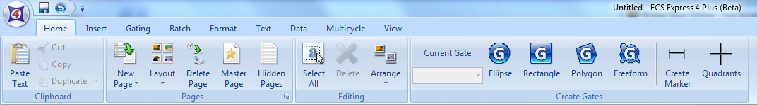 图3.9  Home Tab (主页标签卡)